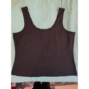 Avenue Body Women's Size 22/24 Black Lace‎ Trim Stretch Camisole/Tank Top